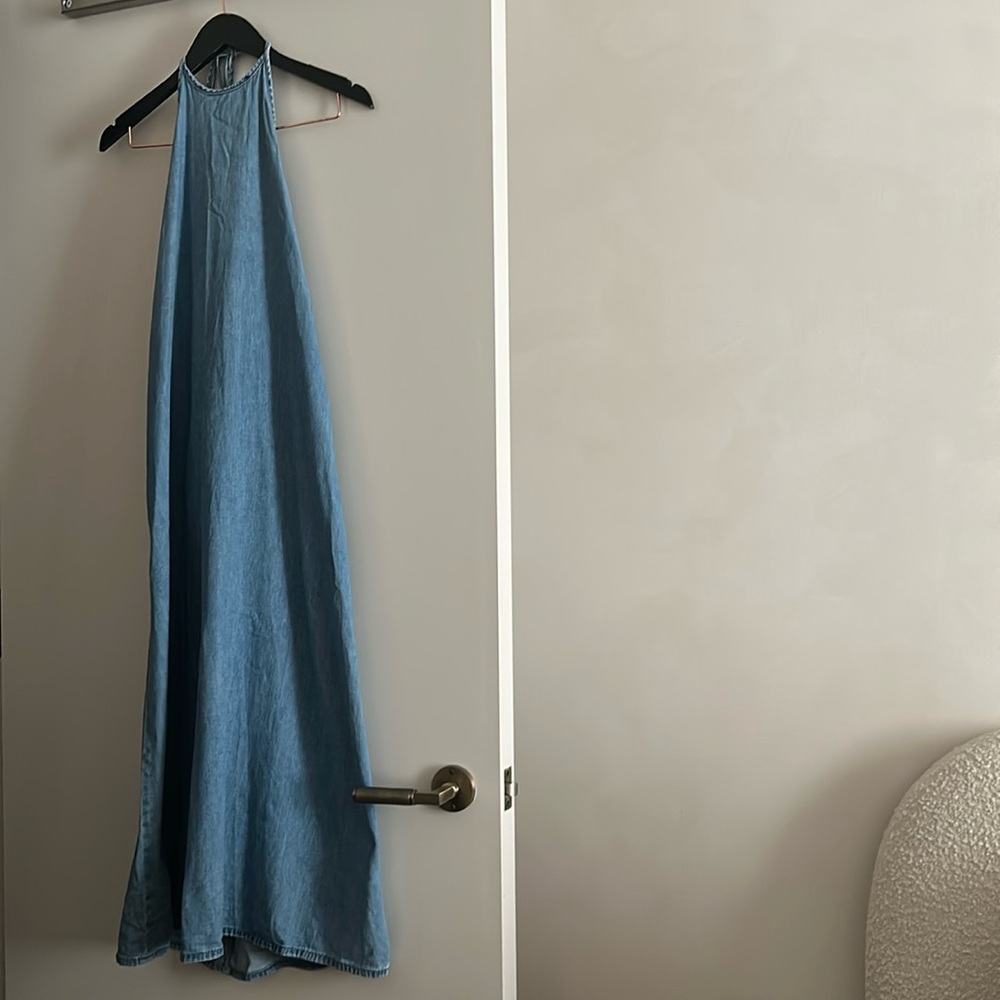 Denim Halter Maxi Dress size XS